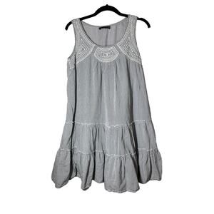 Devoted Luxury Sleeveless Dress Railroad Striped  Medium Embroidered